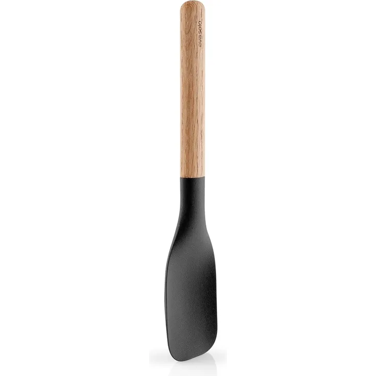 Eva Solo Nordic kitchen Servierlöffel, Vorlegelöffel, Gemüselöffel, Eichenholz/Silikon, Schwarz, Groß, 530459