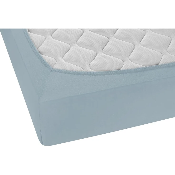 biberna Feinjersey-Spannbetttuch 0077144, taubenblau, 1x 60x120 cm - 70x140 cm – Bild 3