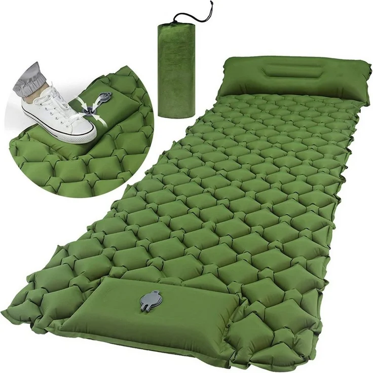 AIMAX Luftmatratze Selbstaufblasende Camping-Schlafunterlage, (mit innovativer Fußpumpe, TPU-Edelstahl-Material), 193 x 60 x 6 cm – Bild 2