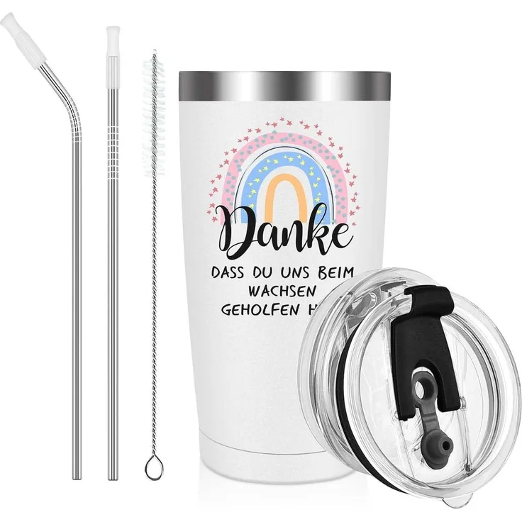 Livole Lehrer Tasse Abschied Geschenk 600ml Kaffeebecher mit Deckel