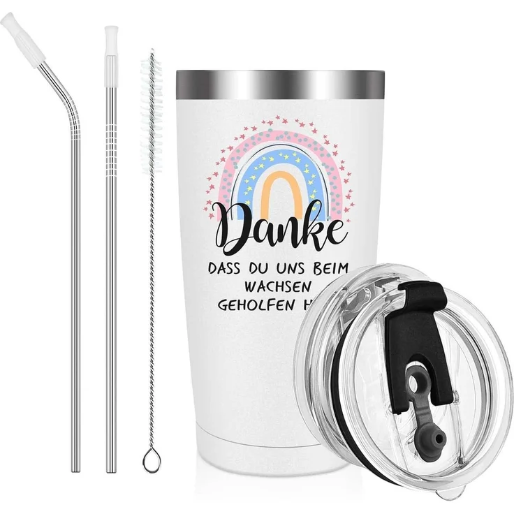 Livole Lehrer Tasse Abschied Geschenk 600ml Kaffeebecher mit Deckel – Bild 1