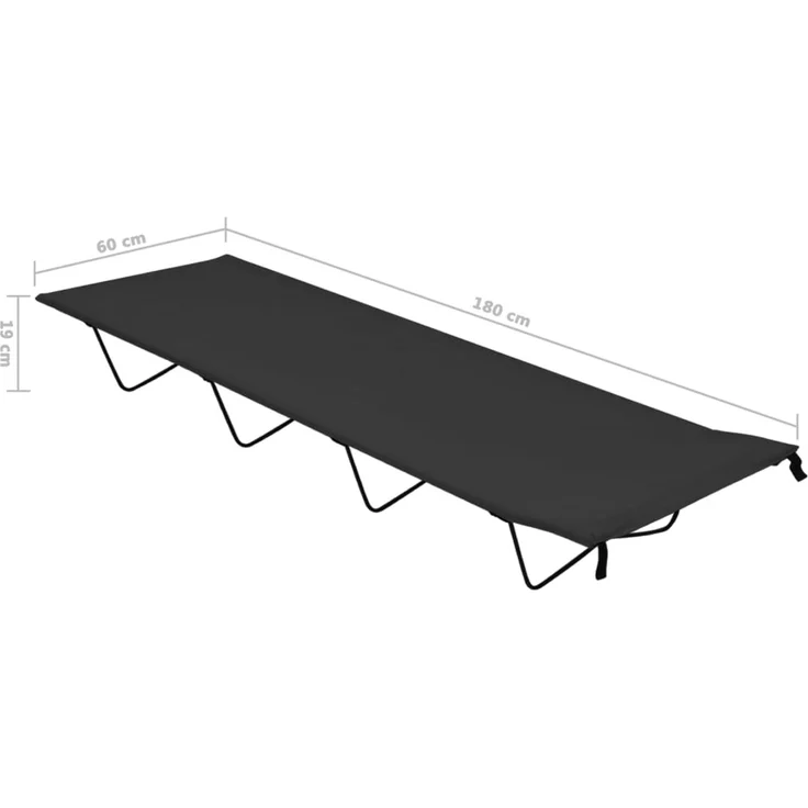 vidaXL Campingbett 180x60x19 cm Oxford-Gewebe und Stahl Schwarz 312479 – Bild 6