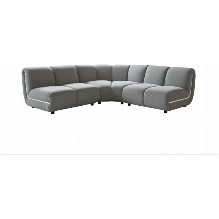 KAWOLA Modulsofa LAYLA Ecksofa 3 Module Velvet taupe 74 x 213 x 213 cm – Bild 3