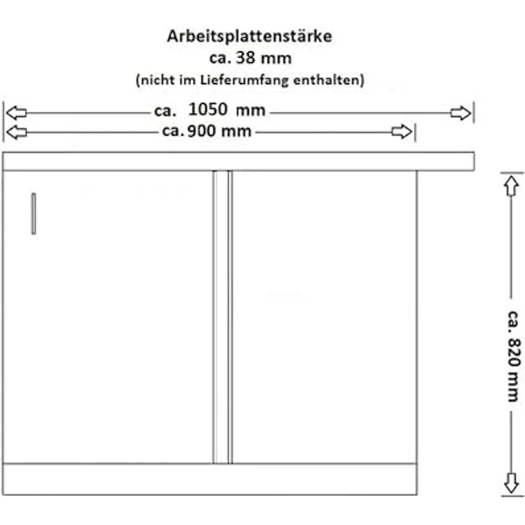 Küchen Eckunterschrank 105 cm SIENA Schwarz Küche Küchenzeile Küchenblock – Bild 2