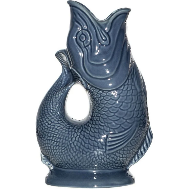 Gluckigluck Wasserkaraffe, (Original Gluggle Jug aus England), mit Gluckergeräusch, handgefertigt, ikonisches Fisch-Design, 1,2 L – Bild 1