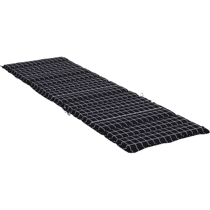 vidaXL Sonnenliegen-Auflage Schwarz Karomuster Oxford-Gewebe 361444 – Bild 4
