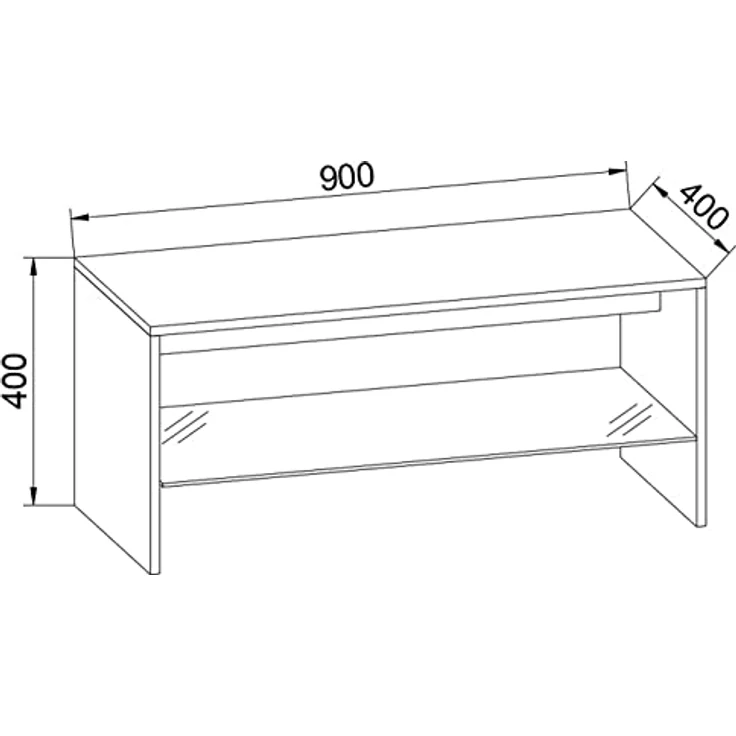 MID.YOU Couchtisch, Weiß, rechteckig 40x40x90 cm mit Stauraum und Glasplatte – Bild 4