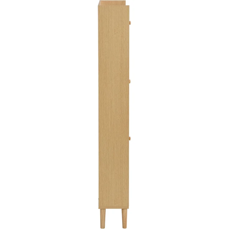 Merax Schmal Schuhschrank mit 3 Klappen, Rattan Schuhschrank Schuhkipper mit Schublade und Tür, Schuhkommode mit Verstellbarer Ablage, Naturbelassen – Bild 7