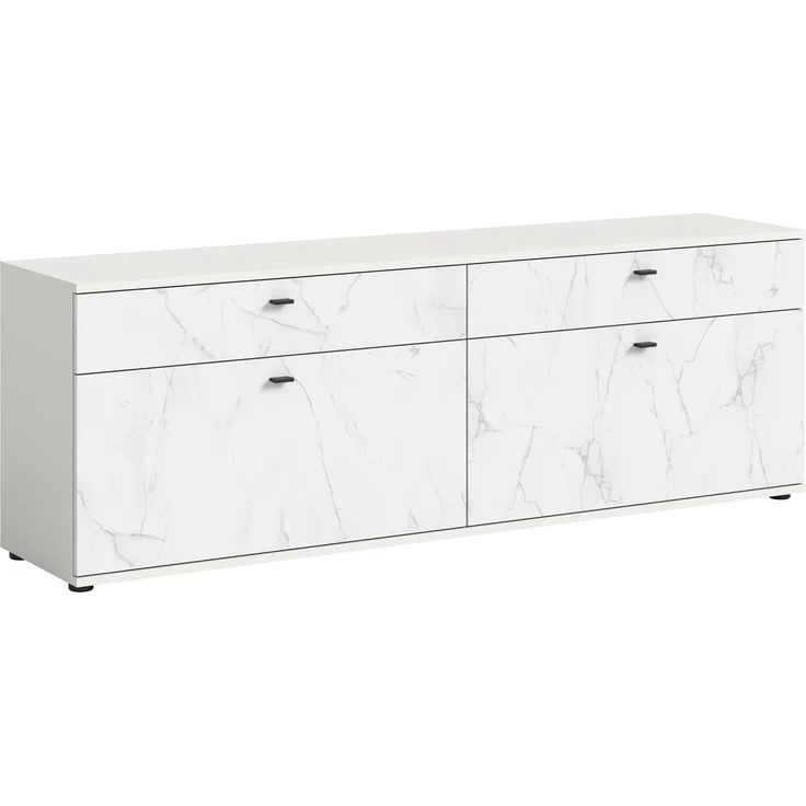 Xonox Stone Lowboard (B/H/T: 180/62/40 cm) in Marmor weiß Nachbildung
