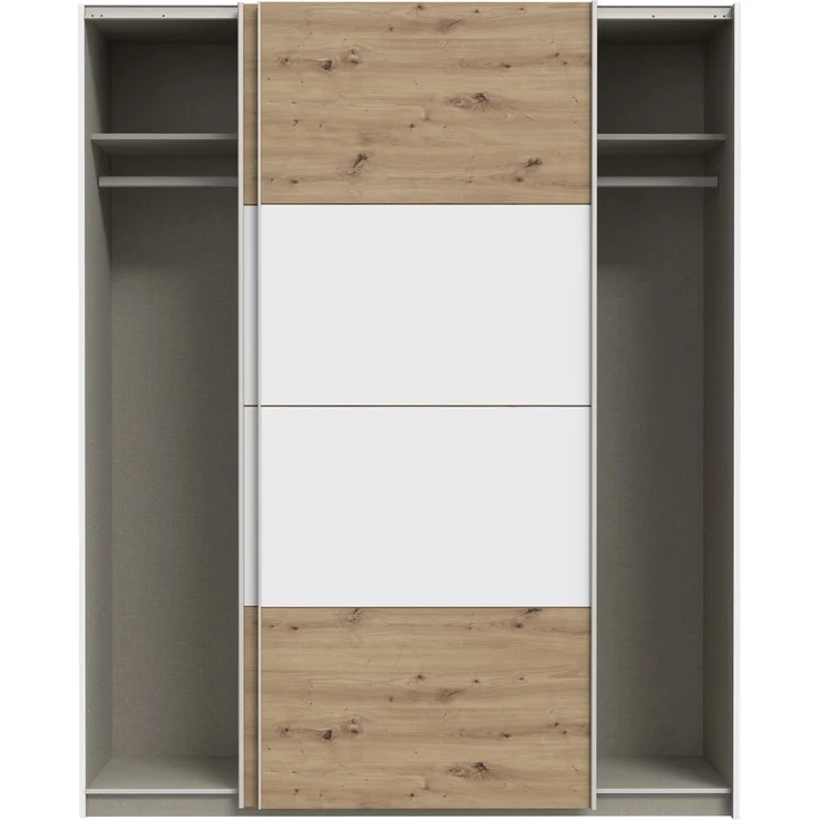 Schiebetürenschrank >SCHACH&MATT 2< in Weiss / Artisan Eiche - 170,3x210,5x61,2cm B/H/T – Bild 2