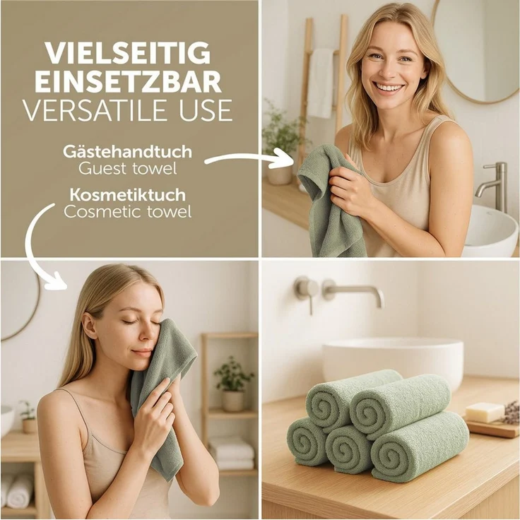 Blumtal Gästehandtücher Premium 30x30cm oder 30x50cm weich und saugstark, Frottee (12-St), 10er (30x50cm), 12er und 24er Set (30x30cm), 100% Baumwolle – Bild 4