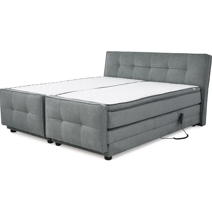 Jockenhöfer 'Paloma' Boxspringbett, 180x200 cm, Mittelstruktur Mittelgrau – Bild 1