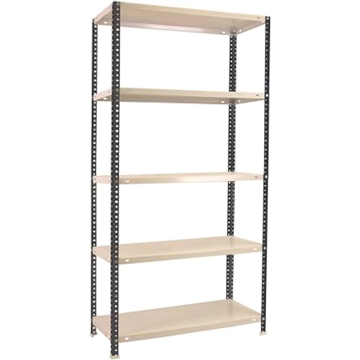 Simon Rack Metallregal, 5 verstellbare Regalböden, 100 kg Biegepunkt, 2000 x 1000 x 300 mm, mit Schrauben, Lagerregal, Anthrazit/Weiß, Comfort – Bild 2