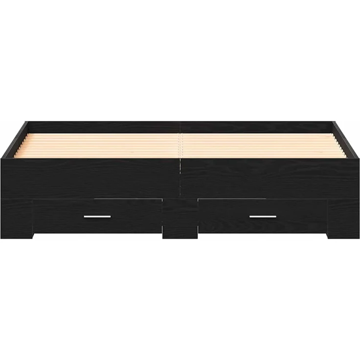 vidaXL Bettrahmen Schwarz Eichen-Optik 160 x 200 cm Holzwerkstoff 3333965 – Bild 7