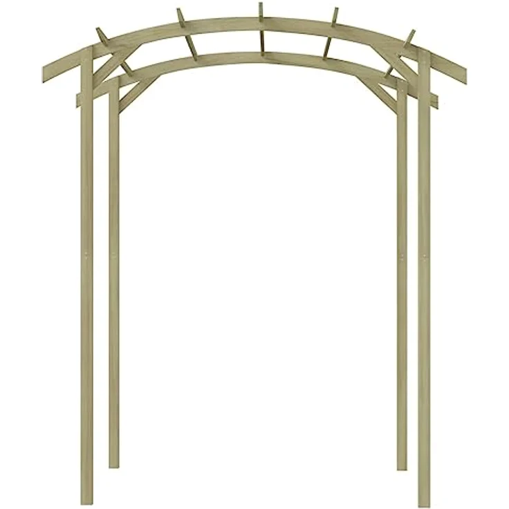 DELUKE® Pergola aus Holz FEOL 1,8x1,97x2,1m Kiefernholz Gartenbogen Rankhilfe Pergola Holz Bausatz freistehend Gartendeko Gartenpergola Rosenbogen – Bild 4