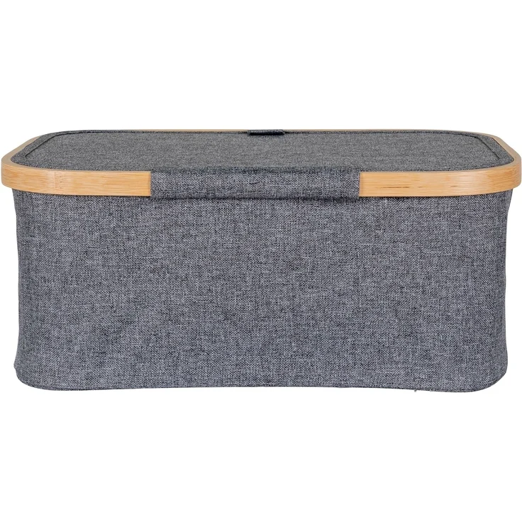 Allzweckkorb >Noto< in Dunkelgrau, Bambus, Polyester - 26x16x38cm (BxHxT) – Bild 4