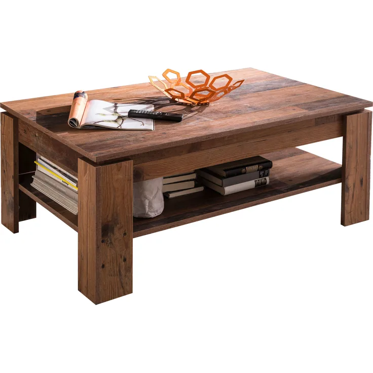 Trendteam Smart Living 'Indy' Couchtisch mit viel Stauraum, Holzwerkstoff in Old Wood, 110x65 cm