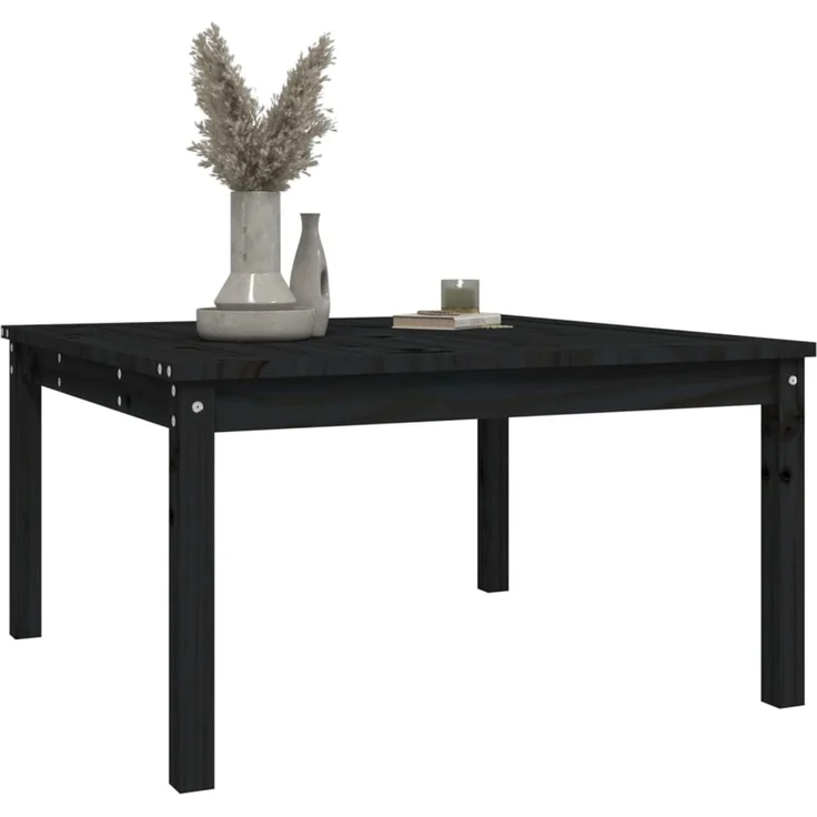 Gartentisch, Balkontisch, Beistelltisch Schwarz 82,5 x 82,5 x 45 cm Massivholz Kiefer – Bild 4