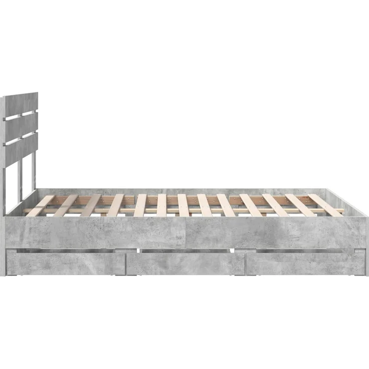 vidaXL Bettrahmen mit Kopfteil Betongrau 160 x 200 cm Ingenieurs Holz 3411491 – Bild 9