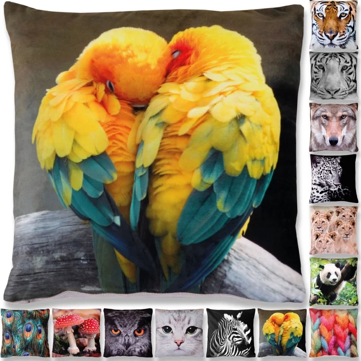 Bestlivings Dekokissen Fotodruck Motiv in 40x40 cm, Flauschig weiches Kissen in vielen Motiven erhältlich ( Design: Sittiche ) – Bild 7