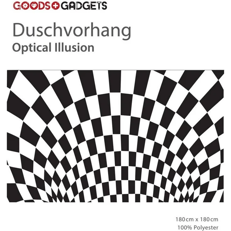 Goods+Gadgets Duschvorhang 3D Duschvorhang mit optischer Täuschung – Transparent & Anti-Schimmel (Transparent Diamonds, Weiß, Periodensystem, Facebook & Bambus Design), Anti-Schimmel Vorhang – Bild 2
