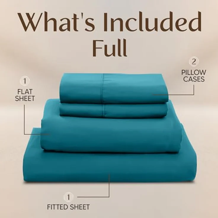 Utopia Bedding Bettwäscheset, 4-teilig, gebürstete Mikrofaser, schrumpft und lichtbeständig, pflegeleicht (Voll, Denimblau) – Bild 4