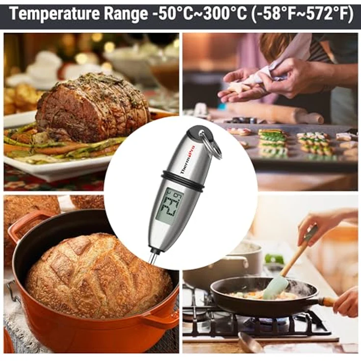 ThermoPro TP02S Digitales Bratenthermometer Fleischthermometer Thermometer Kochen Küchenthermometer Grillthermometer mit langer Sonde, für Braten, Kochen, Grillen/BBQ, Backen, Baby-Ernährung – Bild 7
