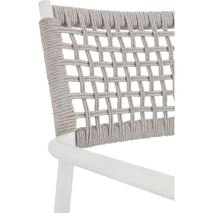 Gartenstuhl Caleta aus Aluminium, modern stapelbar, hellgrau weiß, Outdoor geeignet – Bild 6