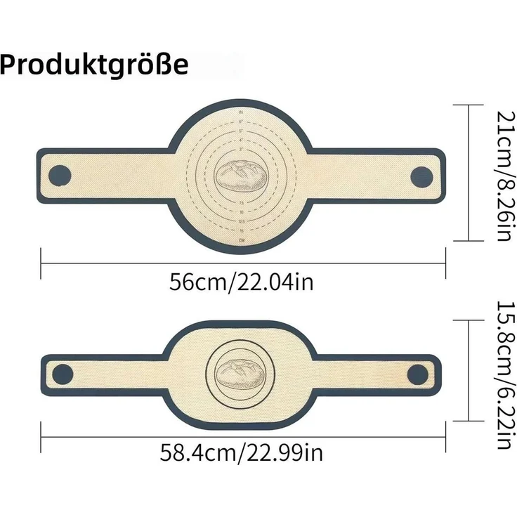 FOUORTUNATE-BEE Backmatte 2er-Set Silikon-Backmatten mit langem Griff, (2-tlg), Backunterlagen für Brot, Gebäck und vielseitiges Backen – Bild 2