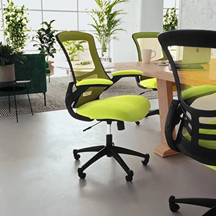 Flash Furniture Bürostuhl, Metall Kunststoff Holzwerkstoff Schaumstoff Netzgewebe Technisches Holz, Grünes Netz, 64. 77x62. 23x104. 78 cm – Bild 3