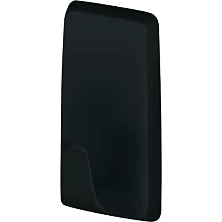 tesa Powerstrips Klebehaken Small Eckig - 3 x selbstklebende Wandhaken - für Kacheln, Glas, Kunststoff und weitere Untergründe - 1 kg Halteleistung - Schwarz – Bild 3