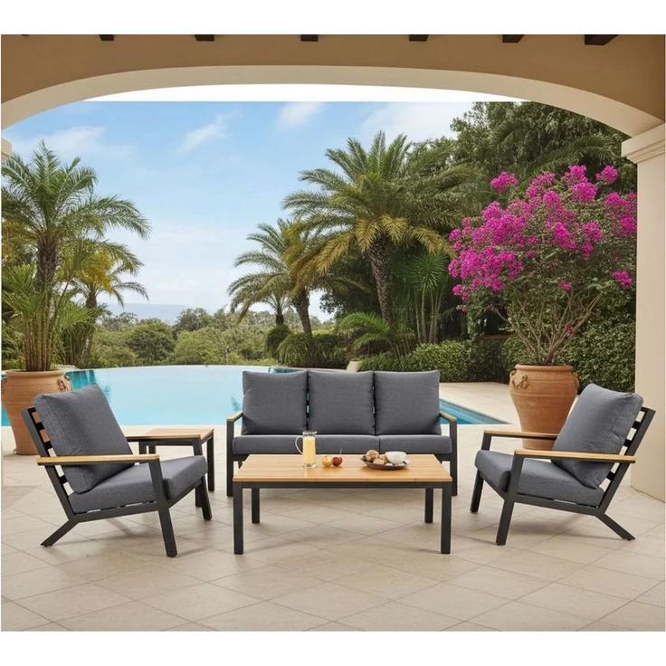 Lesli Living Gartenlounge-Set Lesli Living Lounge-Set Donnan anthrazit/grau – Bild 3