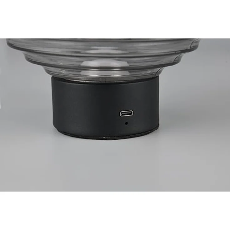 Trio Leuchten Lexie, Moderne Tafellampe schwarz mit smoke Glas, Touch-Dimmer, dimmbar, Rund, LED (nicht austauschbar) – Bild 5