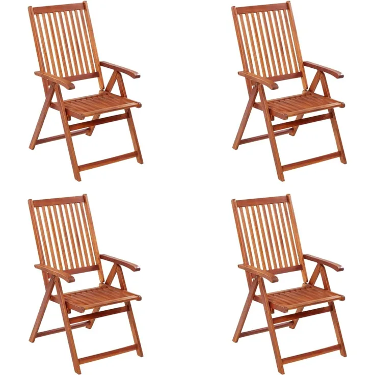 vidaXL Klappstühle, 4 Stück, massives Akazienholz 3065515