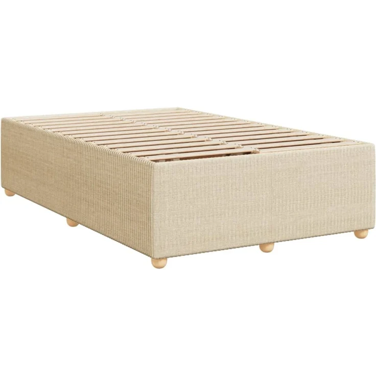 vidaXL Boxspringbett mit Matratze Creme 120x200 cm Stoff 3289742 – Bild 9