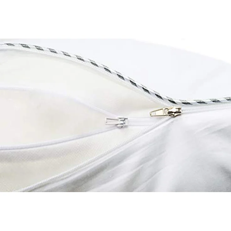 SEI Design Kopfkissen Kissen SWAN DE LUXE 80x80 Alternative zu Daunen, Füllung: 100% Polyester Mikrofaser, Bezug: 100% Baumwolle, Seitenschläfer, Rückenschläfer, Bauchschläfer, Schlafkissen, Mikrofaserfüllung Baumwollbezug 2x Reißverschluss – Bild 4