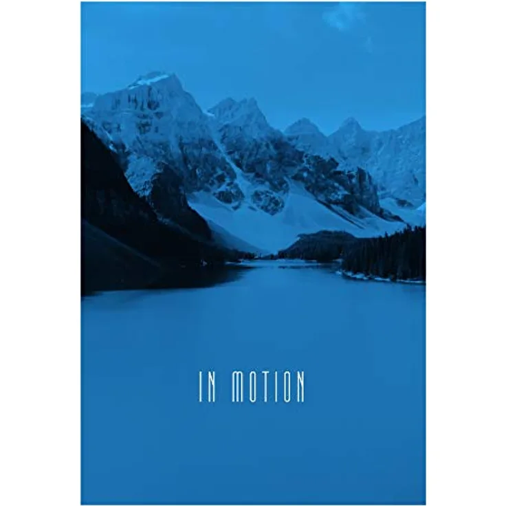 Komar Wandbild Word Lake In Motion Blue, Kunstdruck 50 x 70 cm, fotorealistischer Druck auf Premium-Poster Fotopapier, ohne Rahmen