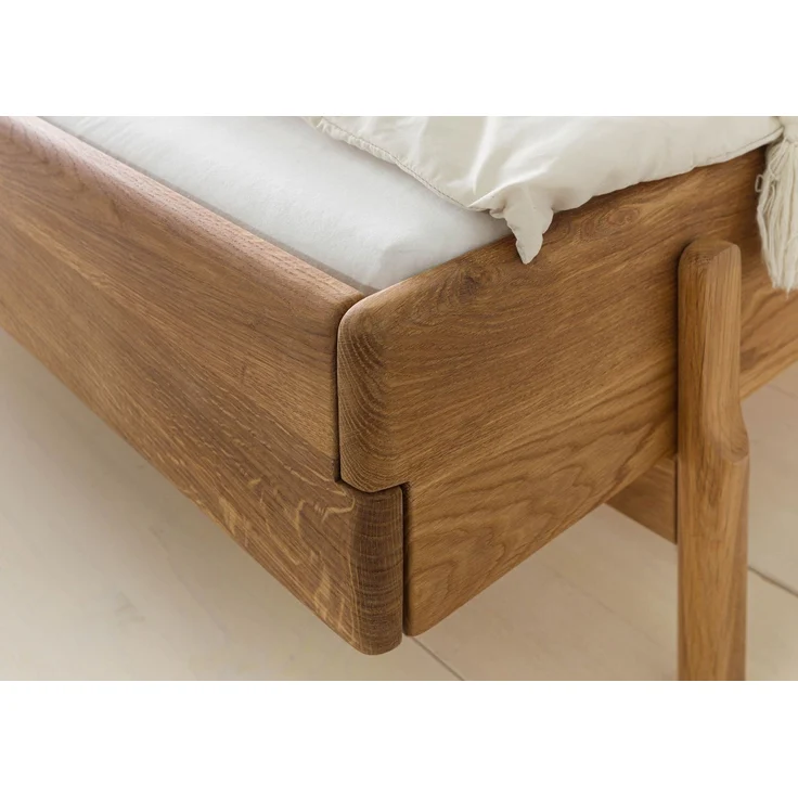 Bett Eiche 200x200x94 natur geölt, Kopfteil anthrazit KIEL #04 – Bild 6