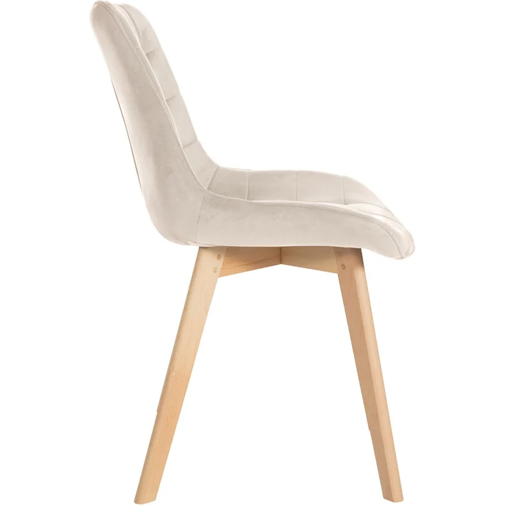 CLP 2er Set Esszimmerstühle Brook mit Samtbezug,creme – Bild 4