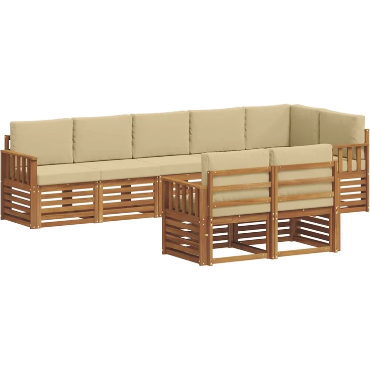 vidaXL Outdoor-Sofagarnitur 8 stk. 8-Sitzer Natur und Beige 3375003 – Bild 2