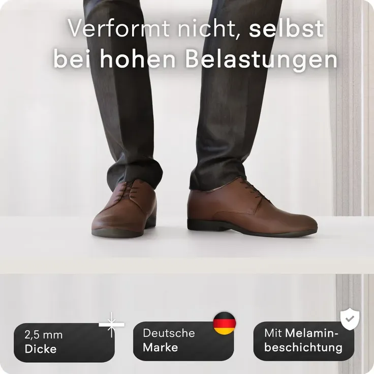 DESKSPACE Tischplatte 2,5 cm Extra-Dick – Weiße Schreibtischplatte 160×80 cm, Ideal für höhenverstellbare Schreibtische, robust & langlebig – Bild 3