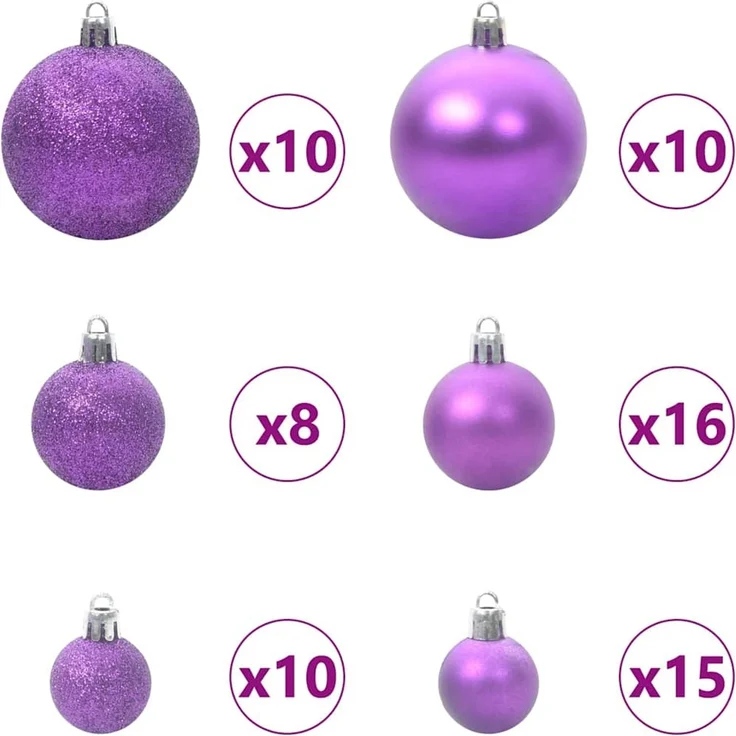 vidaXL Weihnachtsbaum mit LED-Beleuchtung Rosa 210 cm PVC und Stahl 3396444 – Bild 7