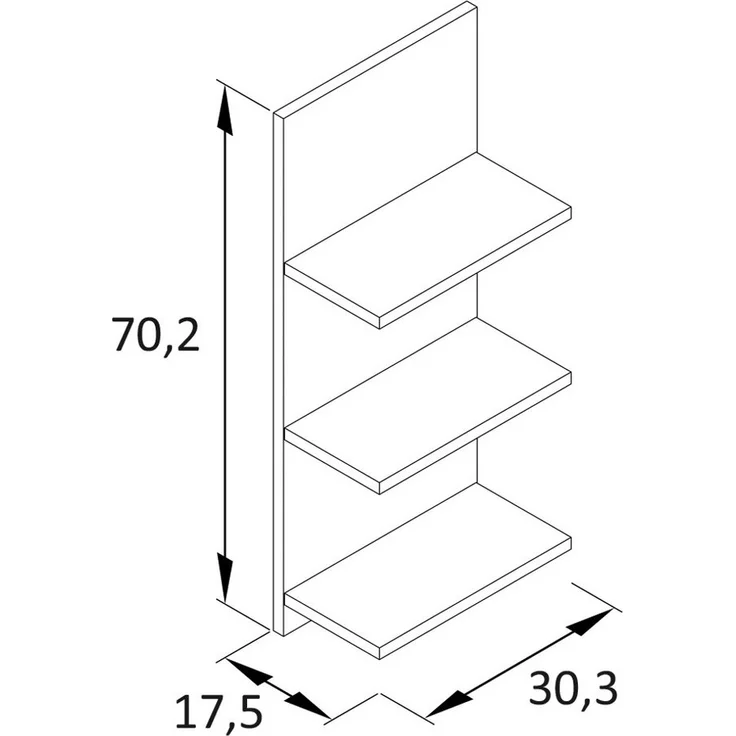 Lomadox Wandregal KANE-80, Akustikpaneel Optik anthrazit 3 Ablageböden 30,3x70,2x17,5 cm – Bild 2