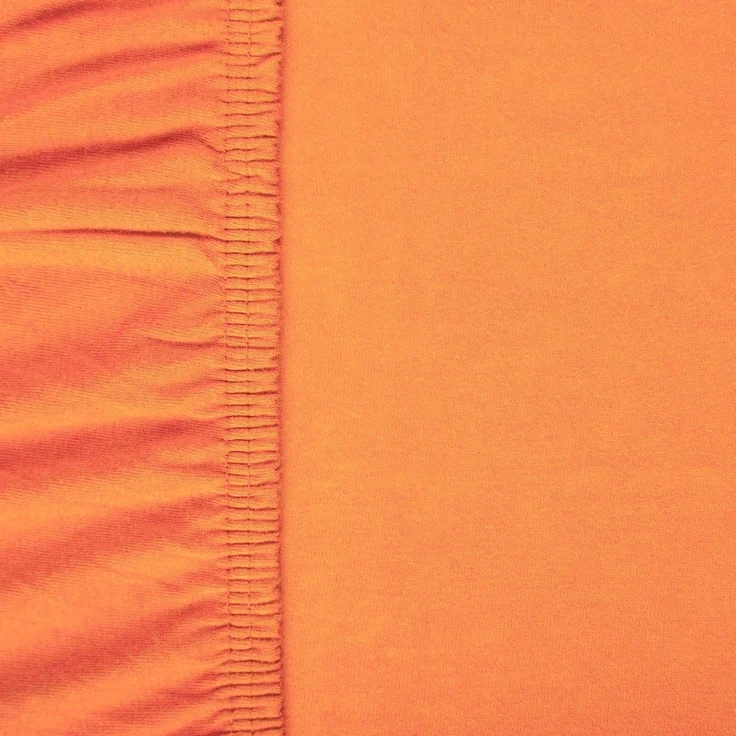 aqua-textil Viana Spannbettlaken 140x200-160x200 cm orange Baumwolle Spannbetttuch Jersey Laken – Bild 3