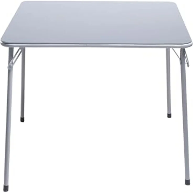 FurnitureR Klapptisch, klappbarer Campingtisch aus Metall/PVC, klappbarer Balkontisch, Gartentisch für Picknick, Camping und Outdoor Strand, 86 x 86 x 71 cm, Grau – Bild 3