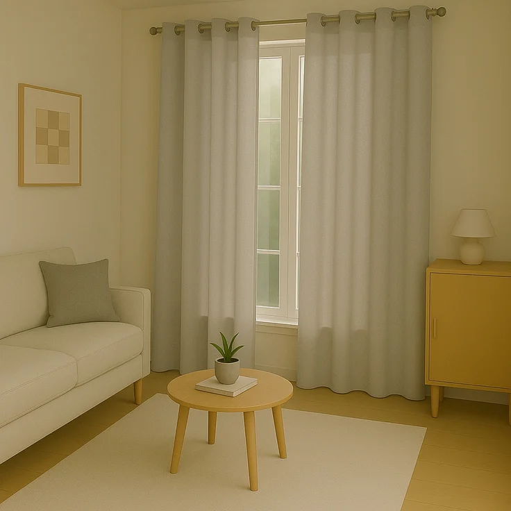 Gardine mit Ösen *** x *** cm ( Breite x Länge ) in ***, blickdichter Vorhang, Ösenvorhang in vielen Variationen 140x245 cm Hellgrau – Bild 5