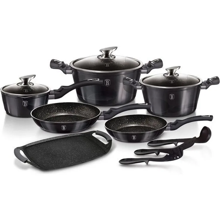 Berlinger Haus Berlinger Haus Satz Töpfe aus Beschichtung Granit 12 Stk. Carbon Pro BH6911