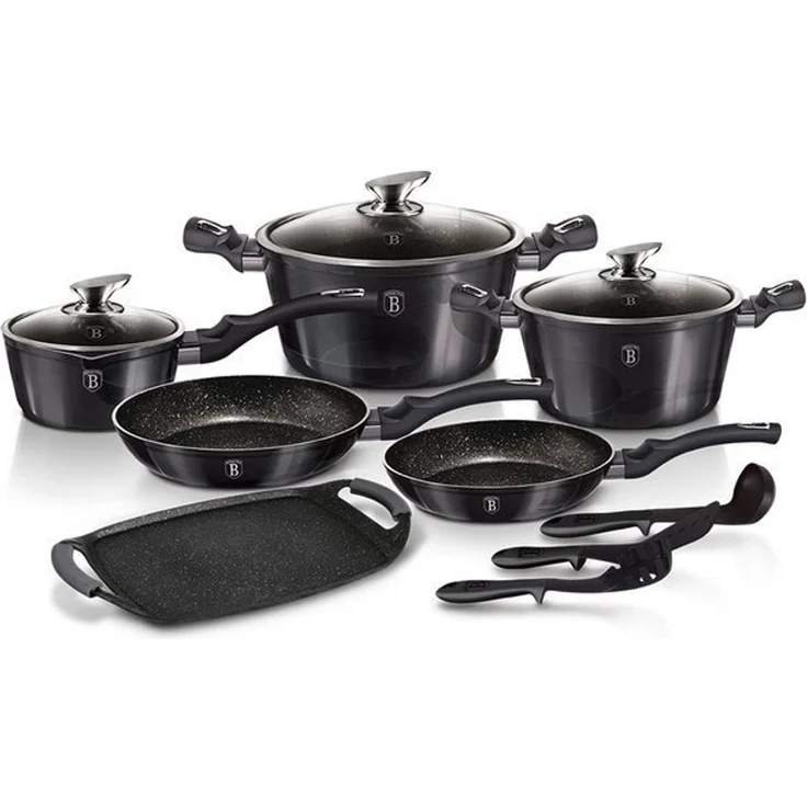 Berlinger Haus Berlinger Haus Satz Töpfe aus Beschichtung Granit 12 Stk. Carbon Pro BH6911