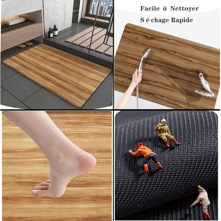 ABC Fly Anti-Rutsch-Badematte, super saugfähige Badmatte, weicher Mikrofaser-Badewannen- und Duschteppich, schnelltrocknend – Bild 5