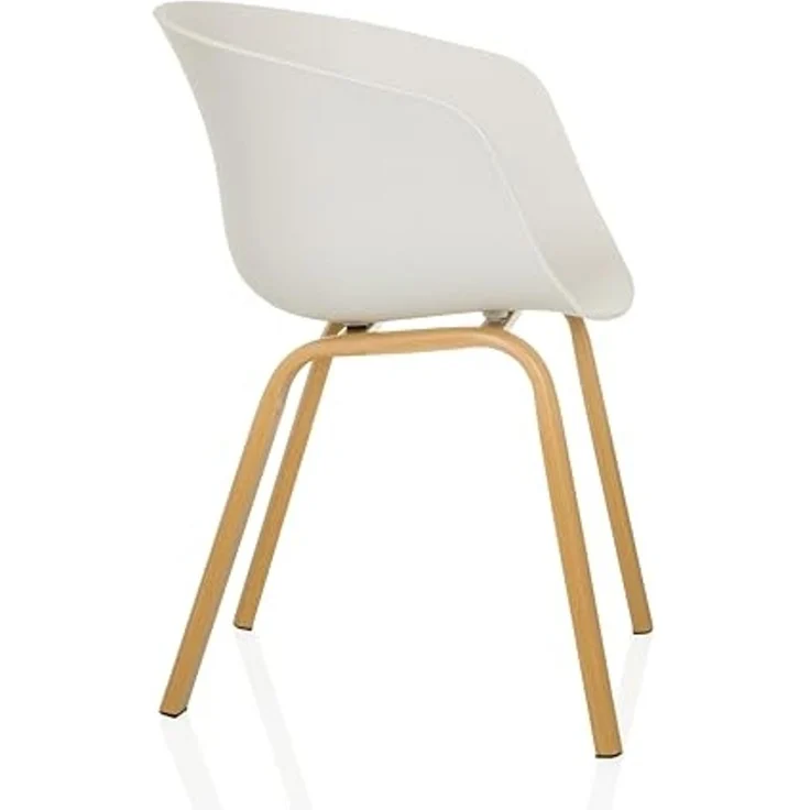 hjh LIVING Schalenstuhl Schalenstuhl OSLO W Esszimmerstuhl Kunststoff (Einzeln), Esszimmerstuhl, Beine aus Stahl mit Holzprint, skandinavisches Design – Bild 6